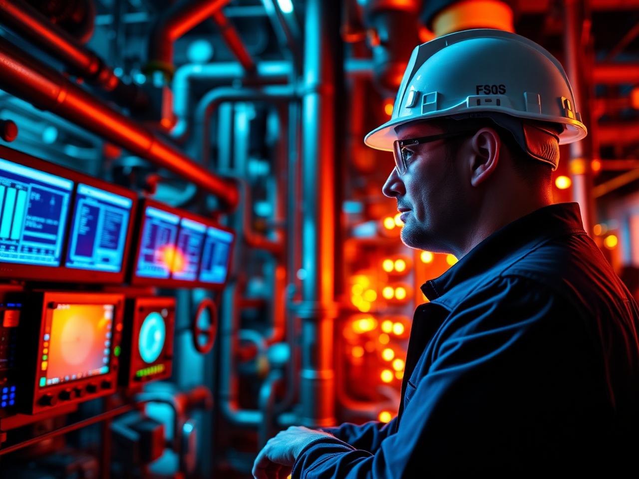Agnivex engineer monitoring pyrolysis reactor controls